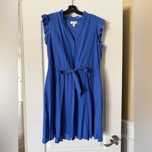 Royal Blue Ruffle Midi Dress